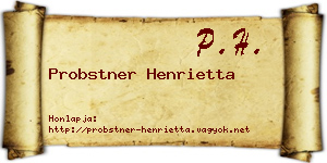 Probstner Henrietta névjegykártya
