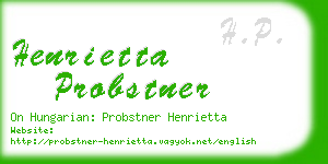 henrietta probstner business card